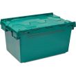 Green plastic lidded crate