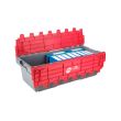 Lidded file crate with files